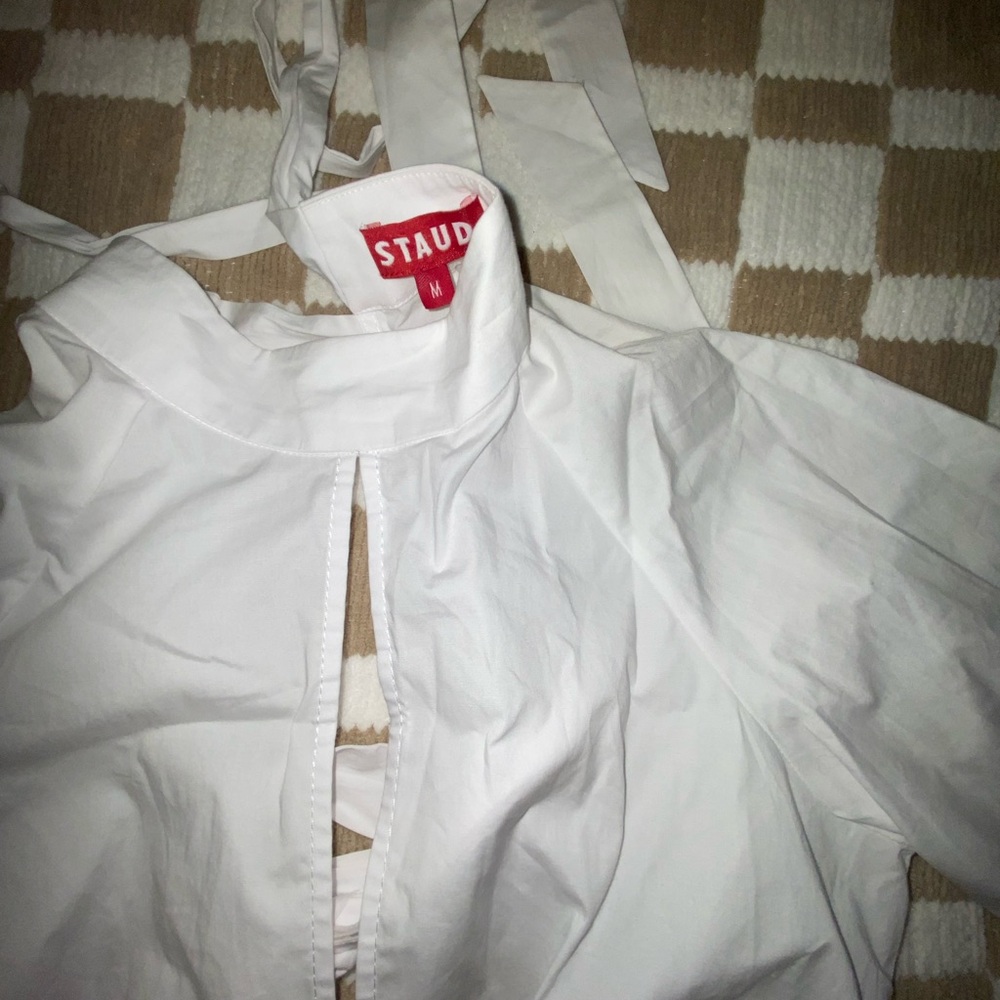 STAUD White Peplum Long-Sleeve Blouse - Picture 2 of 12